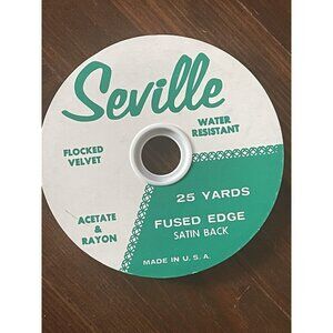 Seville Cranberry Red Flocked Velvet Ribbon 25 Yards Fused Edge Satin Back